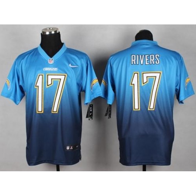 النخالة Nike San Diego Chargers #17 Philip Rivers Navy Blue/Light Blue Fadeaway Elite Jersey خابور مسمار
