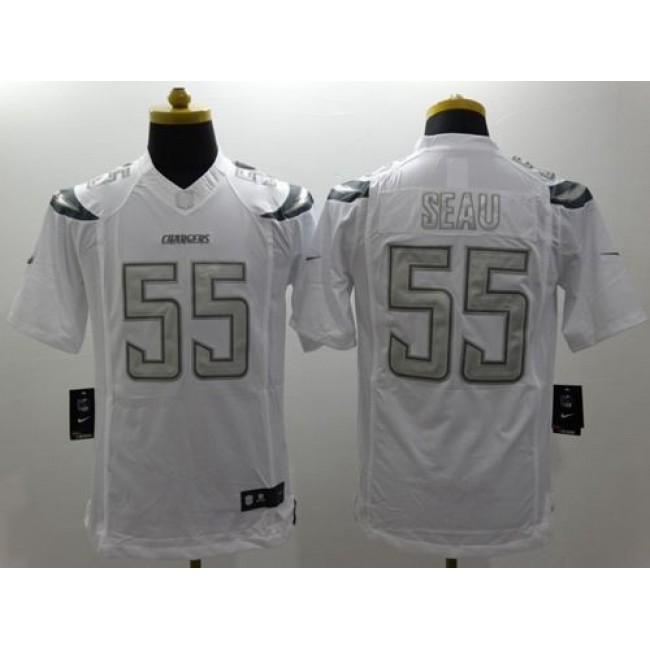 Nike Chargers #55 Junior Seau White Men's Stitched NFL Limited Platinum Jersey