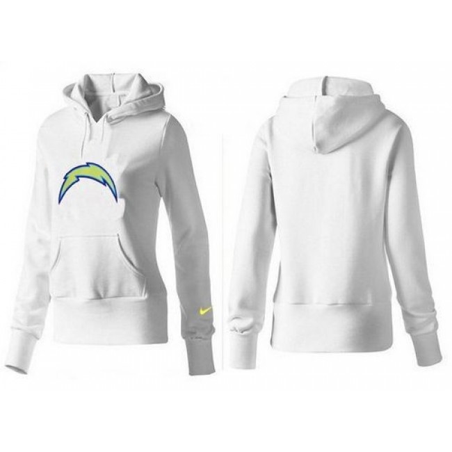 Women's San Diego Chargers Logo Pullover Hoodie White Jersey