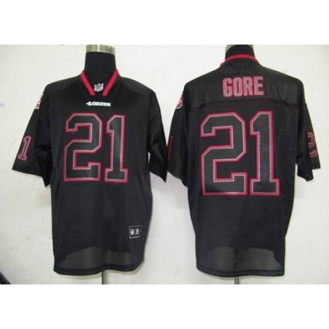 49ers #21 Frank Gore Lights Out Black Stitched NFL Jersey