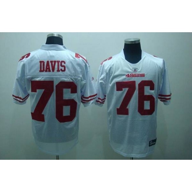 49ers #76 Anthony Davis White Stitched NFL Jersey