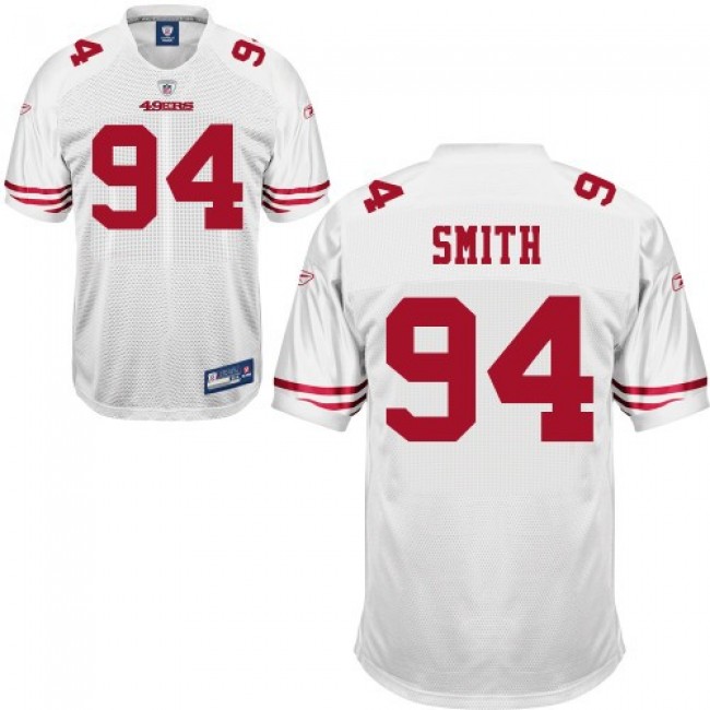 49ers #94 Justin Smith White Stitched NFL Jersey