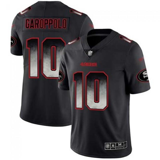 Nike 49ers #10 Jimmy Garoppolo Black Men's Stitched NFL Vapor Untouchable Limited Smoke Fashion Jersey