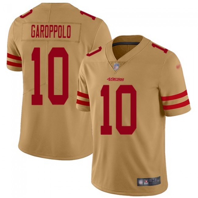 Nike 49ers #10 Jimmy Garoppolo Gold Men's Stitched NFL Limited Inverted Legend Jersey