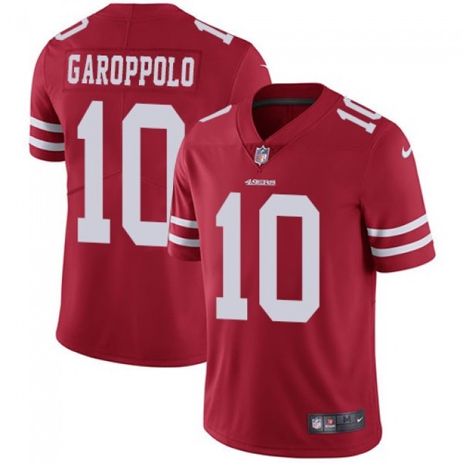 San Francisco 49ers #10 Jimmy Garoppolo Red Team Color Youth Stitched NFL Vapor Untouchable Limited Jersey