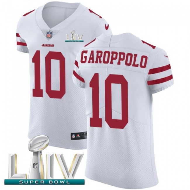 Nike 49ers #10 Jimmy Garoppolo White Super Bowl LIV 2020 Men's Stitched NFL Vapor Untouchable Elite Jersey