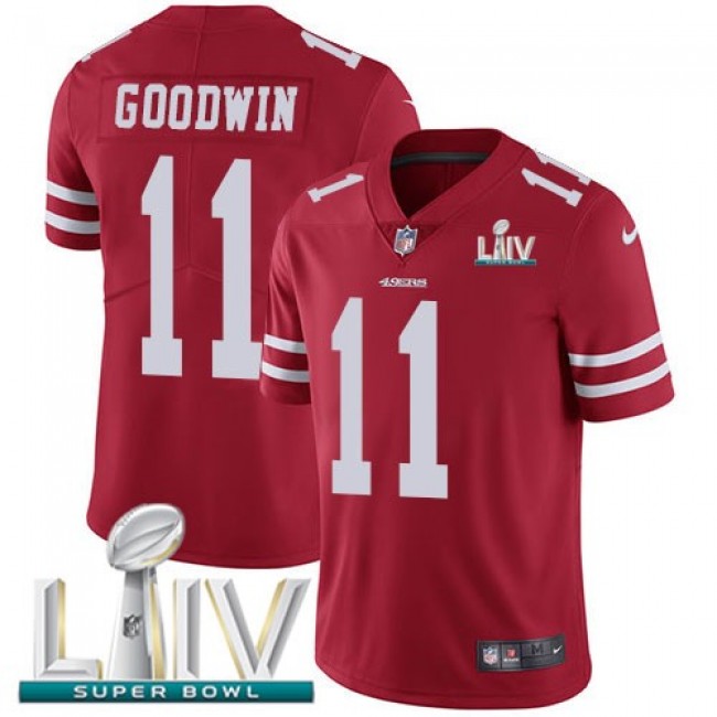 Nike 49ers #11 Marquise Goodwin Red Super Bowl LIV 2020 Team Color Men's Stitched NFL Vapor Untouchable Limited Jersey