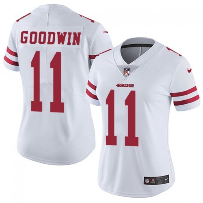 Women's 49ers #11 Marquise Goodwin White Stitched NFL Vapor Untouchable Limited Jersey