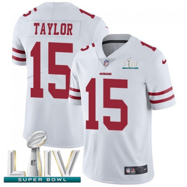 Nike 49ers #15 Trent Taylor White Super Bowl LIV 2020 Men's Stitched NFL Vapor Untouchable Limited Jersey