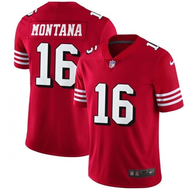 Nike 49ers #16 Joe Montana Red Team Color Men's Stitched NFL Vapor Untouchable Limited II Jersey