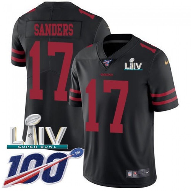 Nike 49ers #17 Emmanuel Sanders Black Super Bowl LIV 2020 Alternate Men's Stitched NFL 100th Season Vapor Limited Jersey