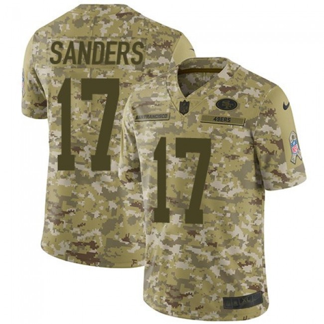 Nike 49ers #17 Emmanuel Sanders Camo Men's Stitched NFL Limited 2018 Salute To Service Jersey