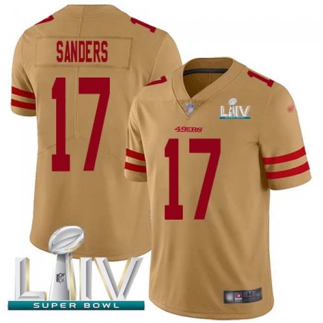 Nike 49ers #17 Emmanuel Sanders Gold Super Bowl LIV 2020 Men's Stitched NFL Limited Inverted Legend Jersey