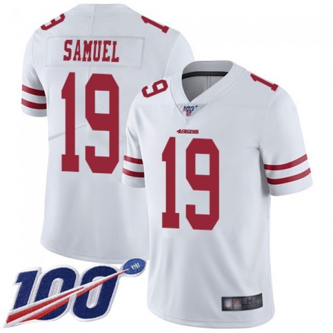 سيد جنيد للعطور Nike 49ers #19 Deebo Samuel White Super Bowl LIV 2020 Rush Men's Stitched NFL Limited 100th Season Jersey سيد جنيد للعطور