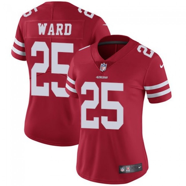 Women's 49ers #25 Jimmie Ward Red Team Color Stitched NFL Vapor Untouchable Limited Jersey