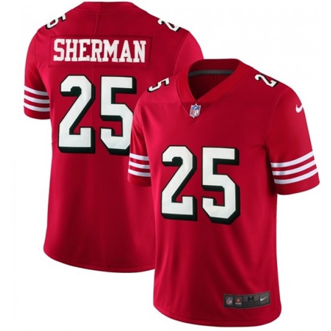 Nike 49ers #25 Richard Sherman Red Team Color Men's Stitched NFL Vapor Untouchable Limited II Jersey