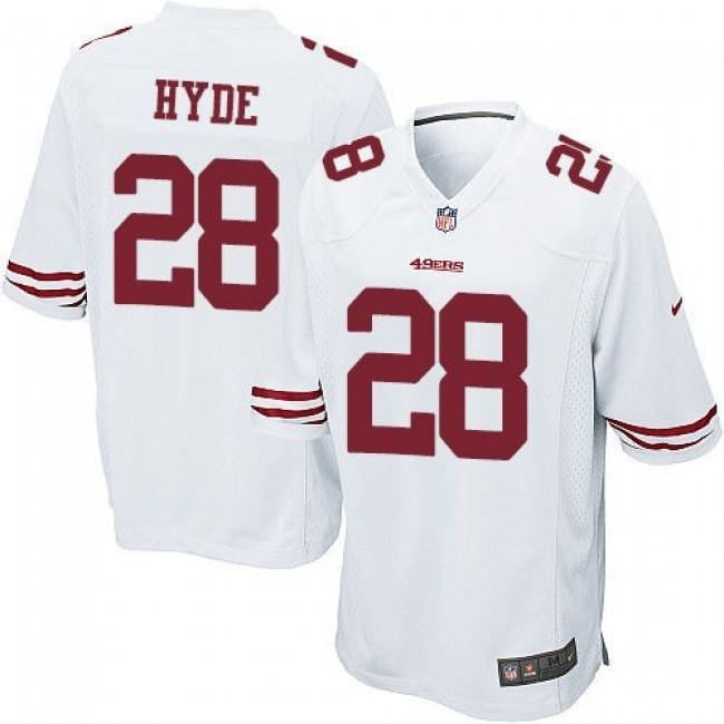 San Francisco 49ers #28 Carlos Hyde White Youth Stitched NFL Elite Jersey