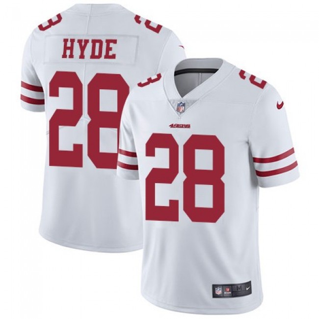 San Francisco 49ers #28 Carlos Hyde White Youth Stitched NFL Vapor Untouchable Limited Jersey