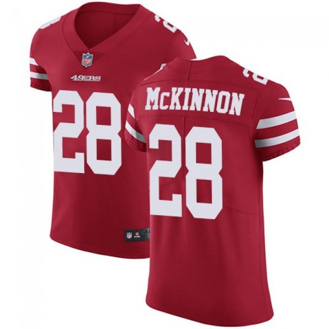 Nike 49ers #28 Jerick McKinnon Red Team Color Men's Stitched NFL Vapor Untouchable Elite Jersey