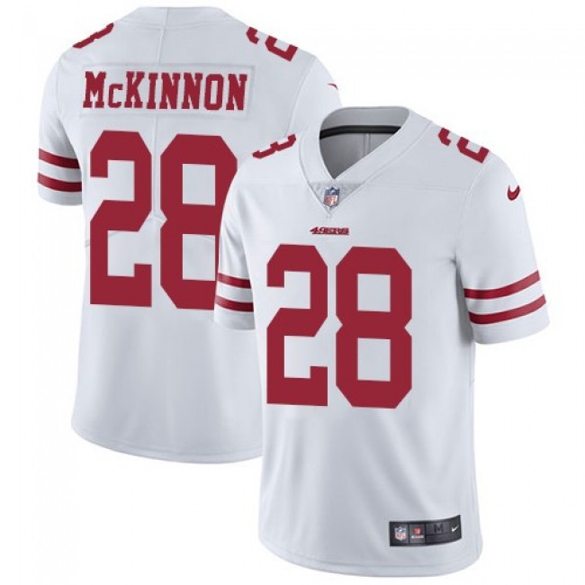 Nike 49ers #28 Jerick McKinnon White Men's Stitched NFL Vapor Untouchable Limited Jersey