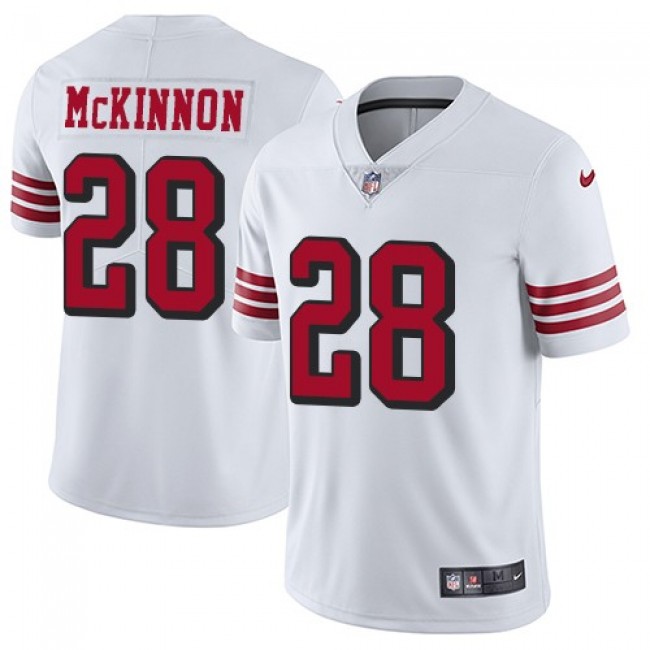 Nike 49ers #28 Jerick McKinnon White Rush Men's Stitched NFL Vapor Untouchable Limited Jersey
