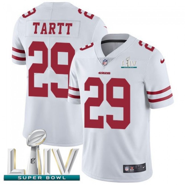Nike 49ers #29 Jaquiski Tartt White Super Bowl LIV 2020 Men's Stitched NFL Vapor Untouchable Limited Jersey