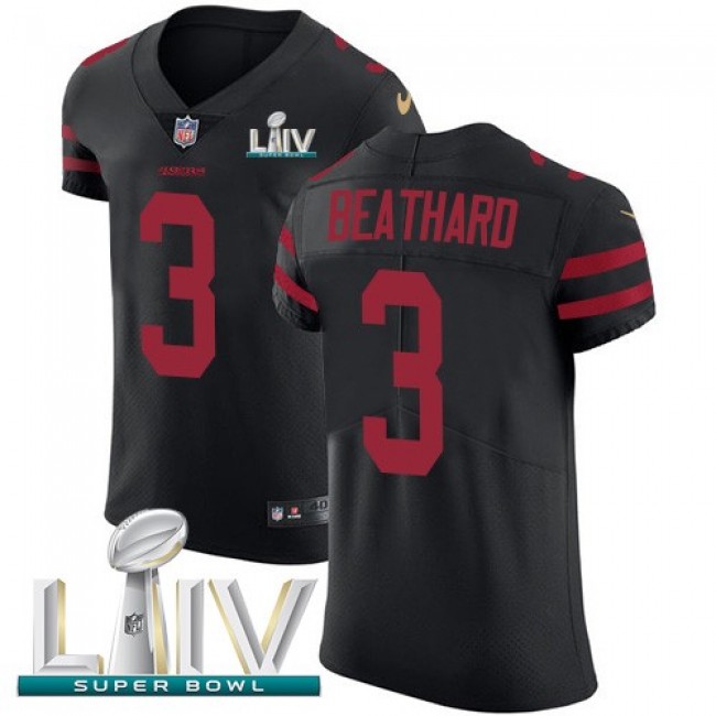Nike 49ers #3 C.J. Beathard Black Super Bowl LIV 2020 Alternate Men's Stitched NFL Vapor Untouchable Elite Jersey