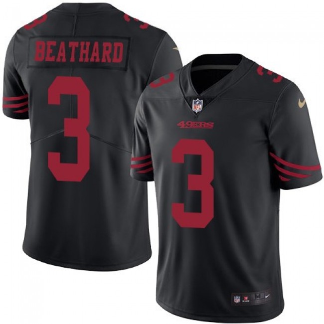 San Francisco 49ers #3 C.J. Beathard Black Youth Stitched NFL Limited Rush Jersey