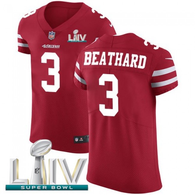 Nike 49ers #3 C.J. Beathard Red Super Bowl LIV 2020 Team Color Men's Stitched NFL Vapor Untouchable Elite Jersey