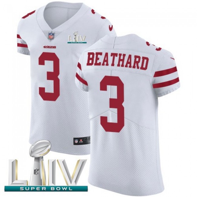Nike 49ers #3 C.J. Beathard White Super Bowl LIV 2020 Men's Stitched NFL Vapor Untouchable Elite Jersey