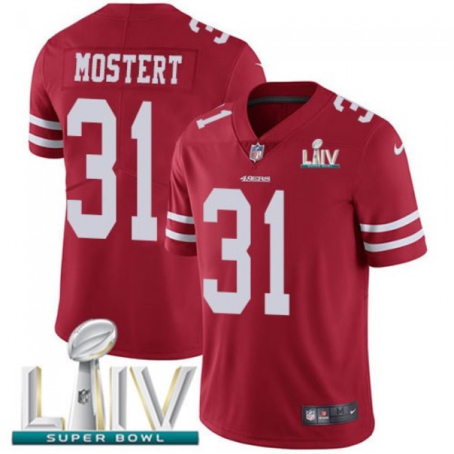 Nike 49ers #31 Raheem Mostert Red Super Bowl LIV 2020 Team Color Men's Stitched NFL Vapor Untouchable Limited Jersey