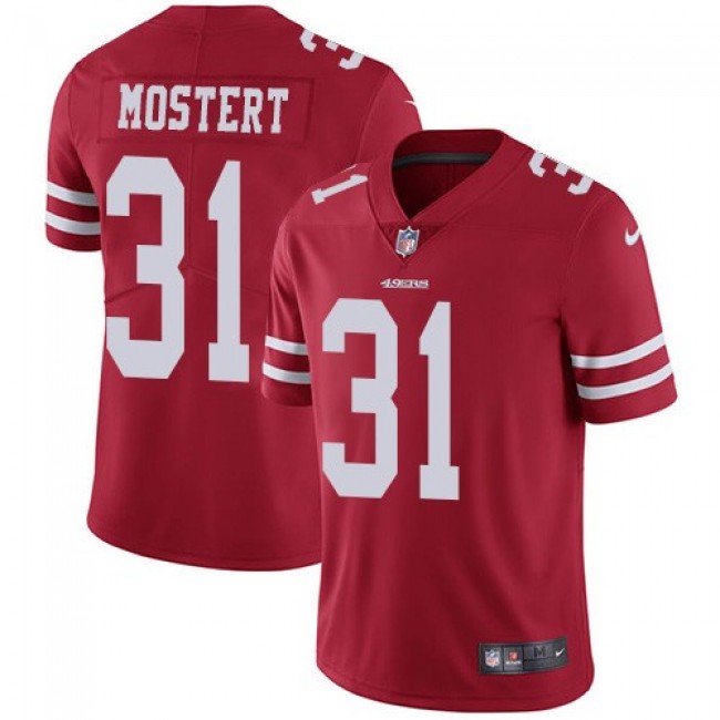 Nike 49ers #31 Raheem Mostert Red Team Color Men's Stitched NFL Vapor Untouchable Limited Jersey