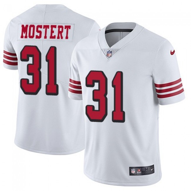 Nike 49ers #31 Raheem Mostert White Men's Stitched NFL Limited Rush Jersey