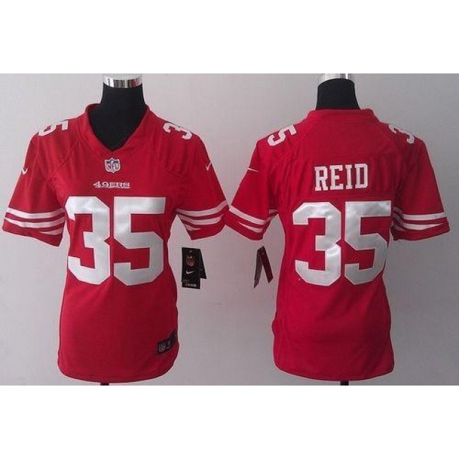 Women's 49ers #35 Eric Reid Red Team Color Stitched NFL Elite Jersey
