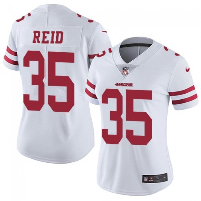 Women's 49ers #35 Eric Reid White Stitched NFL Vapor Untouchable Limited Jersey