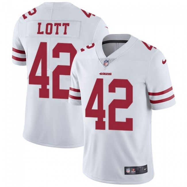 San Francisco 49ers #42 Ronnie Lott White Youth Stitched NFL Vapor Untouchable Limited Jersey