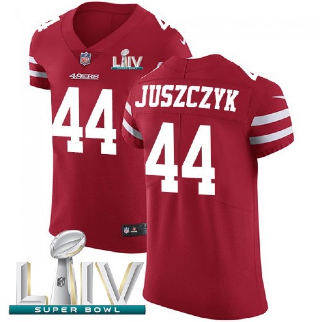Nike 49ers #44 Kyle Juszczyk Red Super Bowl LIV 2020 Team Color Men's Stitched NFL Vapor Untouchable Elite Jersey