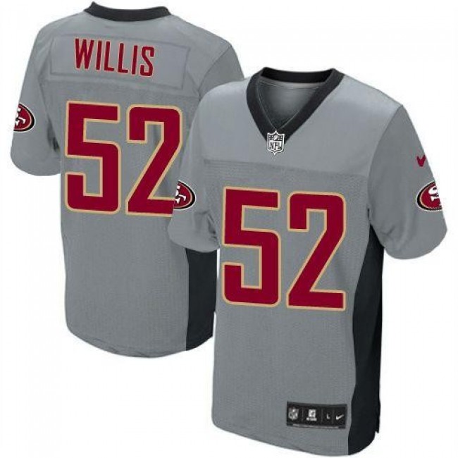 San Francisco 49ers #52 Patrick Willis Grey Shadow Youth Stitched NFL Elite Jersey