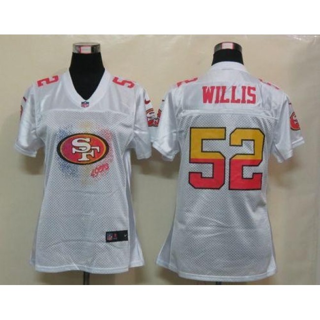 Women's 49ers #52 Patrick Willis White Fem Fan NFL Game Jersey