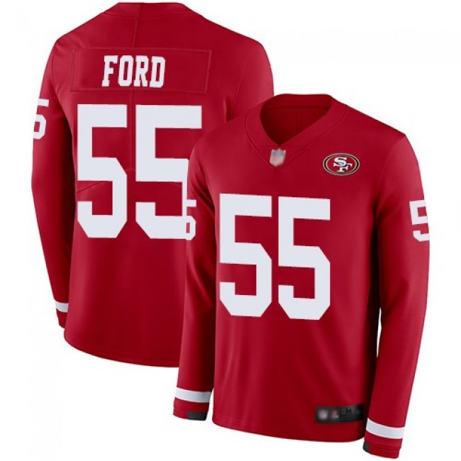 Nike 49ers #55 Dee Ford Red Team Color Men's Stitched NFL Limited Therma Long Sleeve Jersey