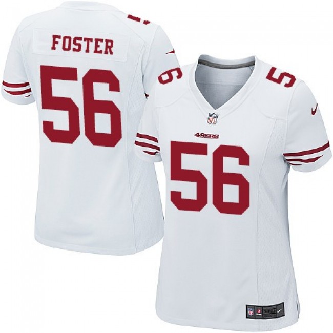 Women's 49ers #56 Reuben Foster White Stitched NFL Elite Jersey