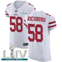 تعليقات سيارات Nike 49ers #58 Weston Richburg White Super Bowl LIV 2020 Youth Stitched NFL Vapor Untouchable Limited Jersey علبة بخاخ