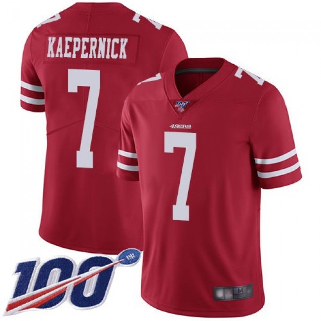 Nike 49ers #7 Colin Kaepernick Red Team Color Men's Stitched NFL 100th Season Vapor Limited Jersey