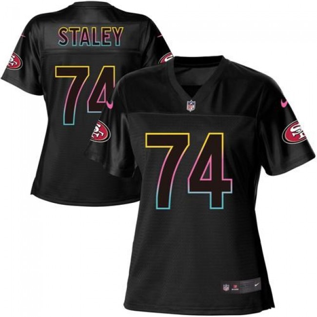 Women's 49ers #74 Joe Staley Black NFL Game Jersey