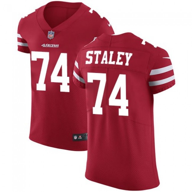 Nike 49ers #74 Joe Staley Red Team Color Men's Stitched NFL Vapor Untouchable Elite Jersey