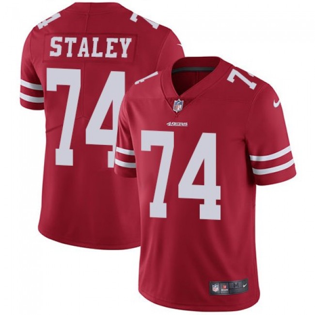 San Francisco 49ers #74 Joe Staley Red Team Color Youth Stitched NFL Vapor Untouchable Limited Jersey