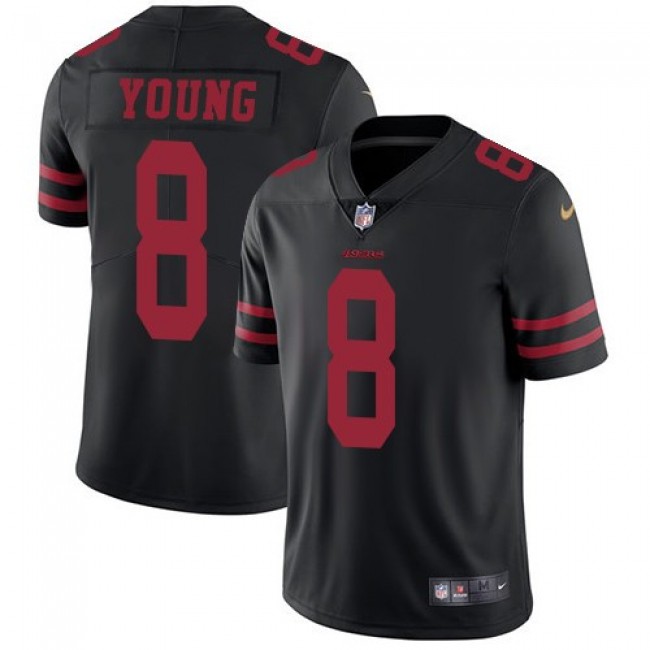 San Francisco 49ers #8 Steve Young Black Alternate Youth Stitched NFL Vapor Untouchable Limited Jersey