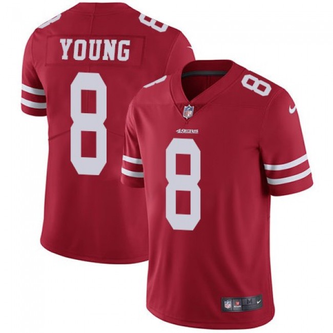 San Francisco 49ers #8 Steve Young Red Team Color Youth Stitched NFL Vapor Untouchable Limited Jersey