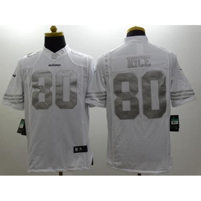 Nike 49ers #80 Jerry Rice White Men's Stitched NFL Limited Platinum Jersey