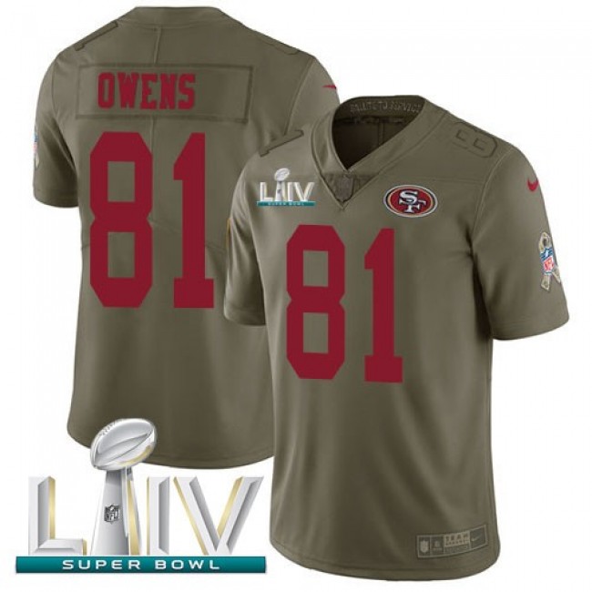 Nike 49ers #81 Jordan Matthews Olive Super Bowl LIV 2020 Men's Stitched NFL Limited 2017 Salute To Service Jersey